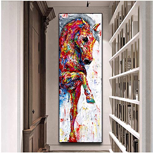 Leinwand Malerei Große Größe Kunst Poster Pferd Bild Wandkunst Poster Drucke Tiermalerei Wohnkultur 50x150cm (20x59 in) Kein Rahmen von YuYanfei
