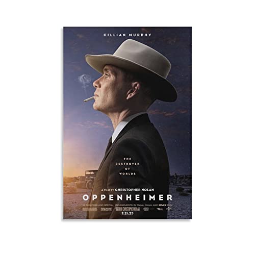 BBZL Oppenheimer Filmposter Leinwandkunst Dekoratives Gemälde Bild Druck Modern Familie Junge Mädchen Schlafzimmer Wohnzimmer Dekoration Wanddekoration Poster 30 x 45 cm von BBZL