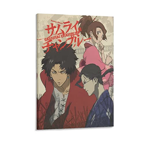 BBZL Samurai Champloo Poster, Leinwandkunst, dekorativer Gemälde, Bilddruck, moderne Familie, Junge, Mädchen, Schlafzimmer, Wohnzimmer, Dekoration, Wanddekoration, Poster, 60 x 90 cm von BBZL