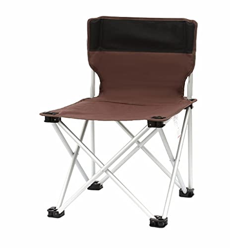 Tragbarer Campingstuhl Durable Klappstuhl 600D Oxford Stoff Heavy Duty Support 264 lbs Picknick, Reisen, Angeln (Color : Brown, Größe : Mittel) von BBZY