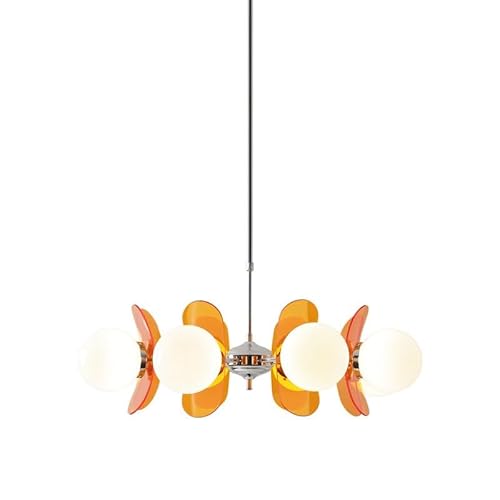 Acryl pendelleuchte Nordic Minimalistische Moderne Leuchte Kreative Glas Kronleuchter Wohnzimmer Esszimmer Leuchten Studie, Schlafzimmer Orange von BBioss