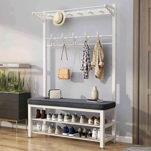 BBioss 3-in-1-Garderobe für den Eingangsbereich, Schuhbank, großer Ständer, industriell, mit Ablagen, Design, Akzente, Möbel, Kleidung BBioss 3-in-1-Garderobe für den Eingangsbereich, Schuhbank, großer Ständer, industriell, mit Ablagen, Design, Akzente, Möbel, Kleidung von BBioss