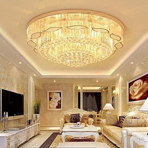 BBioss 60cm Kristall Deckenlampe Rund Modern Design Dimmbar LED Einbauleuchte Dekorative Innenbeleuchtung für Esszimmer Wohnzimmer Schlafzimmer inkl von BBioss