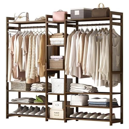 BBioss Bambus-Kleiderständer mit Kleiderstange und 5 Ablagen, ideal für Schlafzimmer und Wohnzimmer (Größe: 170 x 30 x 150 cm) von BBioss