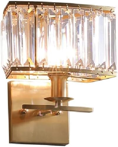 BBioss Goldene Wandleuchte im amerikanischen Stil, Leuchten zur Montage aus Messing, E14, Rhombische Lampe für den Innenbereich von BBioss
