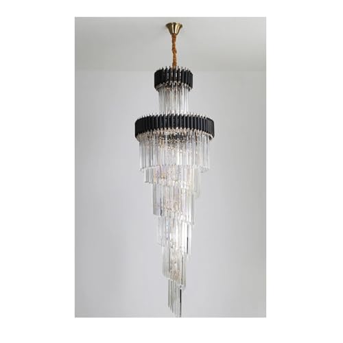 BBioss Große Top Lange Kristall Led Kronleuchter Hotelhalle Wohnzimmer Luxus Mehrschichtige Treppenbeleuchtung Schwarz Edelstahl Lampe, Decke Pendelleuchte BBioss Große Top Lange Kristall Led Kronleuchter Hotelhalle Wohnzimmer Luxus Mehrschichtige Treppenbeleuchtung Schwarz Edelstahl Lampe, Decke Pendelleuchte von BBioss