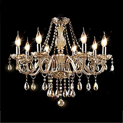 BBioss K9 Kristall Regentropfen Kronleuchter Einstellbare Vintage Klassische Pendelleuchte 8 Lampen für Küche Esszimmer Wohnzimmer, Bernstein, 8 BBioss K9 Kristall Regentropfen Kronleuchter Einstellbare Vintage Klassische Pendelleuchte 8 Lampen für Küche Esszimmer Wohnzimmer, Bernstein, 8 von BBioss