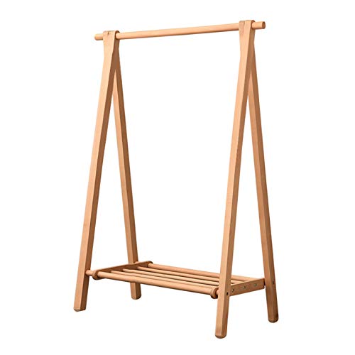 BBioss Kleiderständer aus Holz mit Regal, unabhängiger Kleiderständer für Schlafzimmer, Kleiderbügel mit großer Kapazität, erhältlich in 3 Größen (80 cm) von BBioss