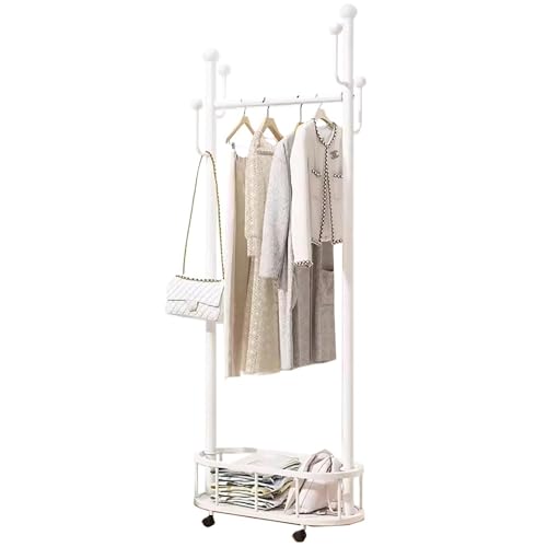 BBioss Kleiderständer aus Metall mit Rollen und Haken, modernes Design, für Schlafzimmer, stabiler Aufbewahrungskorb, Industrie-Stil, für Flur oder Eingangsbereich, 60/80/100 cm x 30 cm, 174 cm BBioss Kleiderständer aus Metall mit Rollen und Haken, modernes Design, für Schlafzimmer, stabiler Aufbewahrungskorb, Industrie-Stil, für Flur oder Eingangsbereich, 60/80/100 cm x 30 cm, 174 cm von BBioss