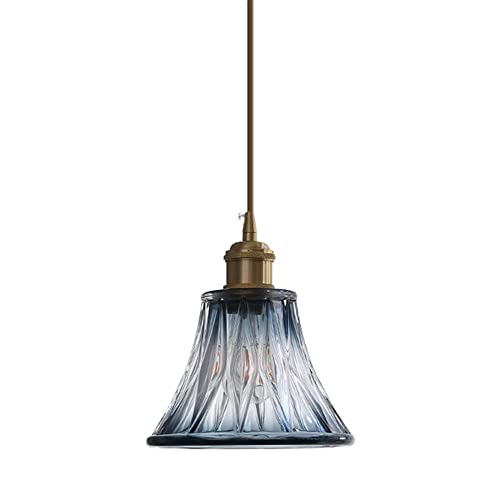 BBioss Kleiner Vintage-Kronleuchter aus Messing und blauem Glas, dekorative Innenleuchte, ideal für Wohnzimmer, Esszimmer oder Nachttisch BBioss Kleiner Vintage-Kronleuchter aus Messing und blauem Glas, dekorative Innenleuchte, ideal für Wohnzimmer, Esszimmer oder Nachttisch von BBioss