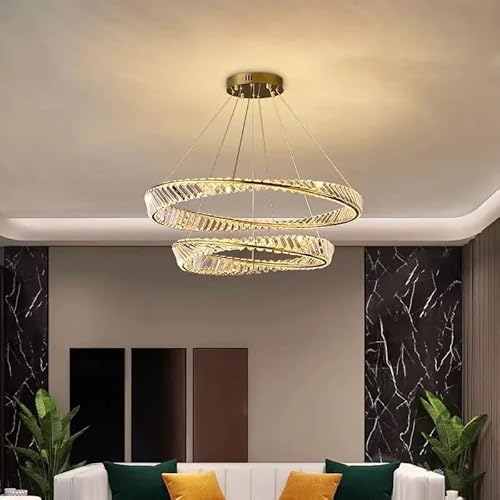 BBioss Kristall Kronleuchter Luxus Wohnzimmer Pendelleuchte Moderne Ring Schlafzimmer Restaurant Dekoration LED Beleuchtung von BBioss