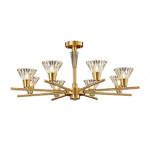 BBioss Kronleuchter aus Kristall, Hängeleuchte, klassisch, Vintage, aus gebürstetem Messing, moderne 6 Lichter für Wohnzimmer, Schlafzimmer, Restaurant, Kupfer, 8 Lichter BBioss Kronleuchter aus Kristall, Hängeleuchte, klassisch, Vintage, aus gebürstetem Messing, moderne 6 Lichter für Wohnzimmer, Schlafzimmer, Restaurant, Kupfer, 8 Lichter von BBioss