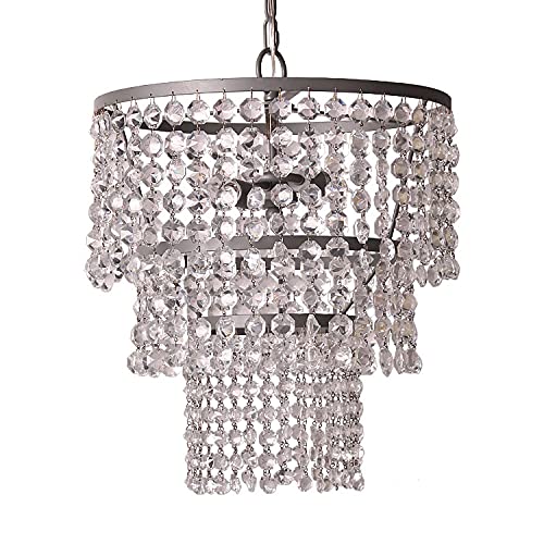 BBioss Kronleuchter aus Kristall, für Hängeleuchte, ideal für Schlafzimmer, Wohnzimmer, Flur oder Hochzeit, Durchmesser 38 cm, 3 Ebenen, silberfarben BBioss Kronleuchter aus Kristall, für Hängeleuchte, ideal für Schlafzimmer, Wohnzimmer, Flur oder Hochzeit, Durchmesser 38 cm, 3 Ebenen, silberfarben von BBioss