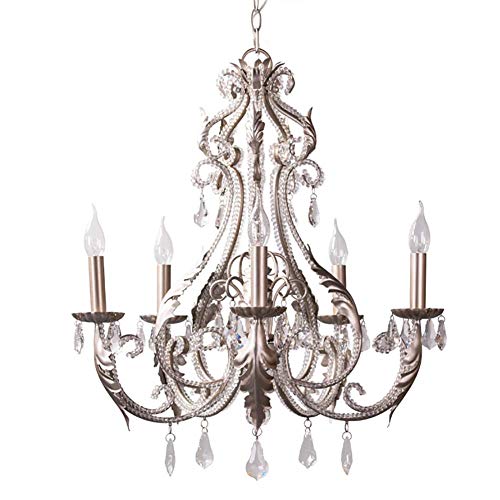 BBioss Kronleuchter aus französischem Kristall, modern, rustikaler Stil, Hängeleuchte für Esszimmer, Wohnzimmer, Badezimmer, Schlafzimmer, Eingangsbereich, Retro-Stil, 8 Lichter von BBioss
