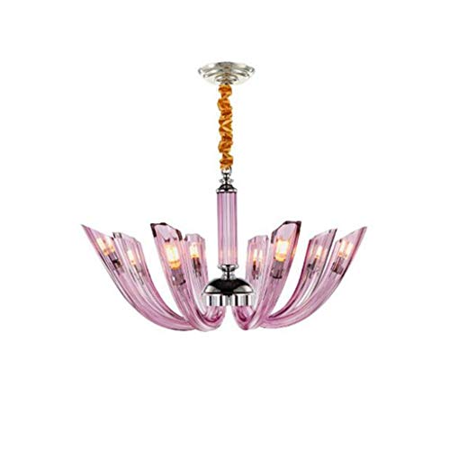 BBioss LED Farbkronleuchter Modern Design mit Glaslampenschirm und hängenden Kristall-Kronleuchter, geeignet für Schlafzimmer, Flur, Wohnzimmer, A-8 Köpfe von BBioss
