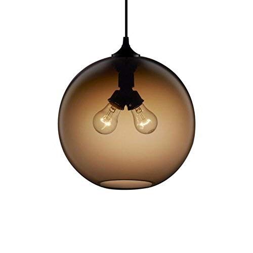 BBioss LED-Kronleuchter, Deckenleuchte, 7 Farben, modernes Kristallkugel-Design, mit Einzelkopf, für Restaurant, Wohnzimmer oder Bar (gelb) / transparent von BBioss