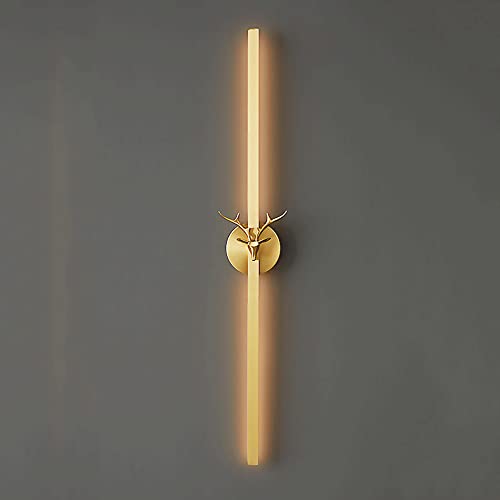 BBioss Lineare Wandleuchte aus Messing, Wandleuchte aus Metall mit dekorativen Ästen, moderne LED-Lichter mit 3 Farbmodi für Wohnzimmer, einfache Lampen für Schlafzimmer. von BBioss