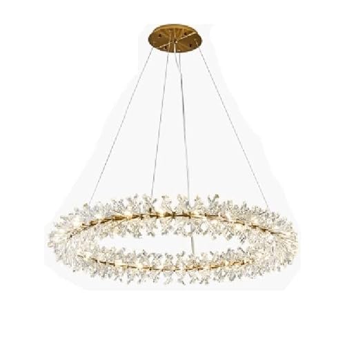 BBioss Luxuriöser Kristall-Kronleuchter mit nordischem Blumen-Design, Ring 40 cm, für Wohnzimmer, Schlafzimmer, Esszimmer, Postmodern, Girlande von BBioss