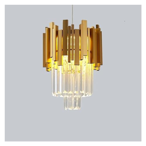 BBioss Moderne Goldene Kleine Runde Kristall Kronleuchter Beleuchtung für Esszimmer Schlafzimmer Leuchten Küche Insel Glanz Neu, Kristallbeleuchtung (Kaltweiß - Durchmesser 25C von BBioss