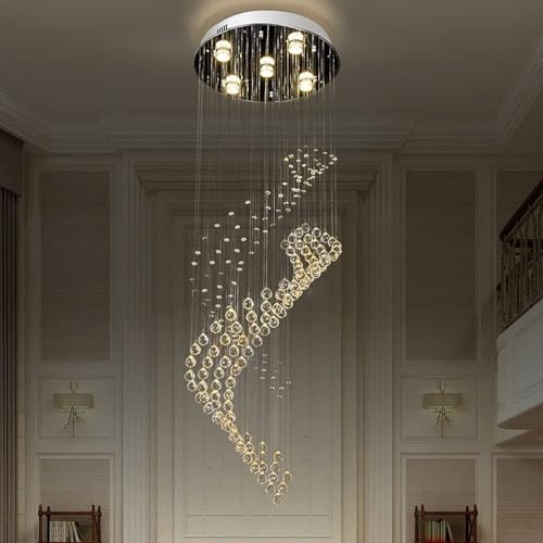 BBioss Moderne Kristall-Kronleuchter, LED Pendelleuchte für Villa und Treppe, Deckenleuchte aus Edelstahl, moderne Studio-Einrichtung, Höhenverstellung, GU10 warm BBioss Moderne Kristall-Kronleuchter, LED Pendelleuchte für Villa und Treppe, Deckenleuchte aus Edelstahl, moderne Studio-Einrichtung, Höhenverstellung, GU10 warm von BBioss