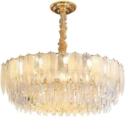 BBioss Moderne Kristallleuchter für Esszimmer, runder Kronleuchter aus transparentem Glas, goldfarben, große LED-Deckenleuchte, luxuriöse Pendelleuchte in Form von BBioss Moderne Kristallleuchter für Esszimmer, runder Kronleuchter aus transparentem Glas, goldfarben, große LED-Deckenleuchte, luxuriöse Pendelleuchte in Form von von BBioss