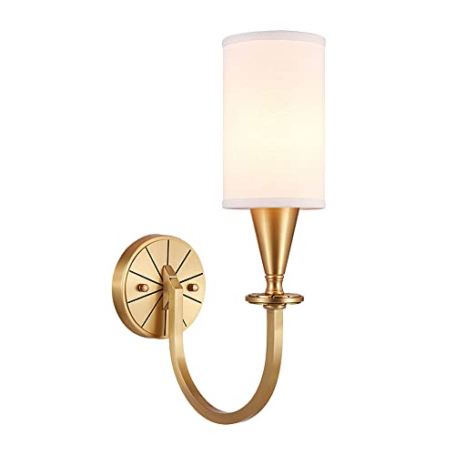 BBioss Moderne Wandleuchte aus Messing mit Stoffschirm, Kupferlampe, Innenbeleuchtung, Toilettenlicht, Nachttischlampen für Wohnzimmer und Schlafzimmer. BBioss Moderne Wandleuchte aus Messing mit Stoffschirm, Kupferlampe, Innenbeleuchtung, Toilettenlicht, Nachttischlampen für Wohnzimmer und Schlafzimmer. von BBioss