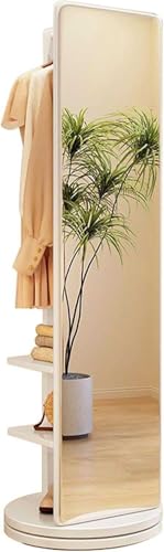 BBioss Moderner Garderobenständer mit Ganzkörperspiegel, 2-in-1, drehbar, für Wohnzimmer, Schlafzimmer, platzsparendes Design, eleganter Ständer von BBioss