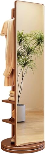 BBioss Moderner Garderobenständer mit Ganzkörperspiegel, drehbar, 2-in-1 Bodenspiegel und für Wohnzimmer, Schlafzimmer, platzsparendes Design, eleganter Ständer von BBioss