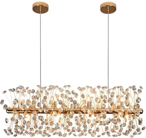 BBioss Moderner Kristall-Kronleuchter, lange Streifen mit G9-Glühbirnen für Wohnzimmer, Esszimmer, Schlafzimmer und Café, 120 x 30 cm, höhenverstellbar (120 x 30 cm) von BBioss