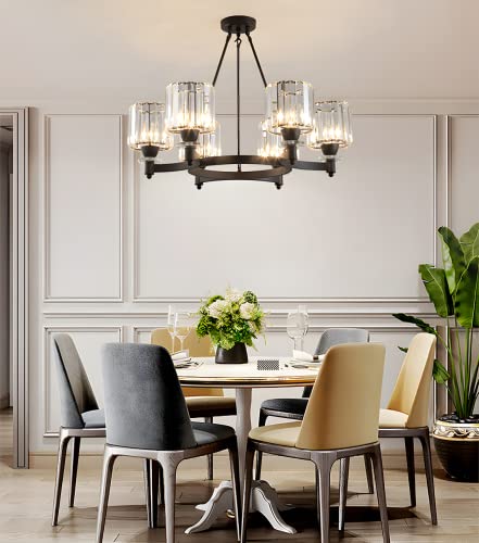 BBioss Moderner Kronleuchter aus prismatischem Glas mit LED-Lichtern, moderne runde Hängelampe in Gold für traditionelle Wohnzimmerdekoration, elegante Lampe von Tec von BBioss