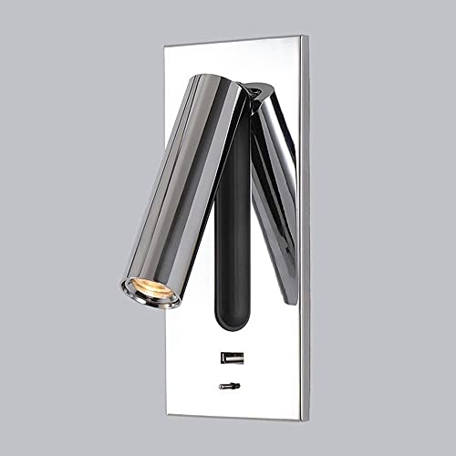 BBioss Nachttischlampe mit USB-Anschluss und Schalter – 90 ° verstellbare LED-Wandleuchte für Wohnzimmer, Flur, Auffahrt, schöne Landschaft von BBioss