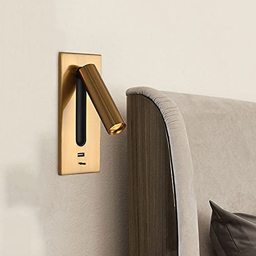 BBioss Nachttischlampe mit USB-Anschluss und Schalter – 90 ° verstellbare LED-Wandleuchte für Wohnzimmer, Flur, Auffahrt, schöne Landschaft von BBioss