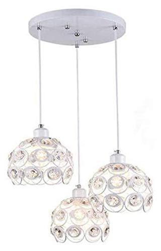 BBioss Pendelleuchte Nordic Kristall Kronleuchter Gang Lichtleiste Amerikanische Restaurant Kronleuchter 46 13cm Pendelleuchte (Size : White) von BBioss