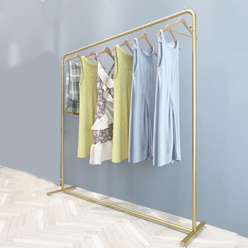 BBioss Robuster goldener Kleiderständer mit unabhängigem Design, kommerzieller Qualität, zum Aufhängen von Kleidung, Schlafzimmer-Organizer, große Speicherkapazität (150 x 40 x 180 cm) von BBioss