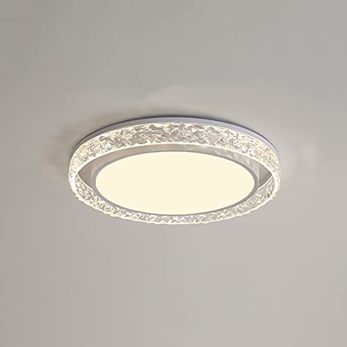 BBioss Runde Kristall Schlafzimmer Deckenleuchte LED Einbauleuchte Einfache Moderne Wohnzimmer Lampe Nordic Kreative Beleuchtung (Weiß) von BBioss