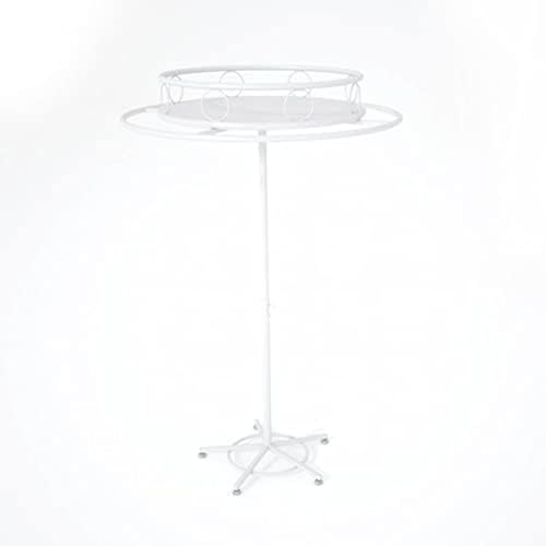 BBioss Runder Kleiderbügel mit drehbarem Ständer aus robustem Metall für kommerzielle Kleidung (weiß, 50 cm) von BBioss