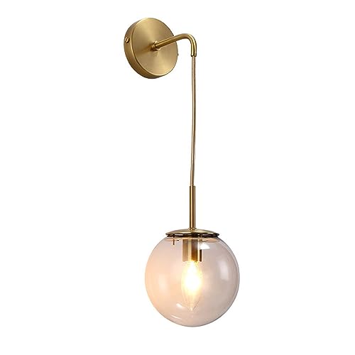 BBioss Wandleuchte, industriell, Retro, amerikanisch, mit rundem Lampenschirm aus transparentem Glas, Vintage-Stil, Bauernhofbeleuchtung für Loft, Badezimmer, Schlafzimmer BBioss Wandleuchte, industriell, Retro, amerikanisch, mit rundem Lampenschirm aus transparentem Glas, Vintage-Stil, Bauernhofbeleuchtung für Loft, Badezimmer, Schlafzimmer von BBioss