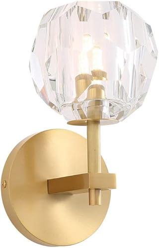 BBioss Wandleuchte aus Kristall, LED, dekorative Innenleuchte, ideal für Badezimmer, Schlafzimmer oder Wohnzimmer, Montage aus Messing, wunderschöne Landschaft von BBioss