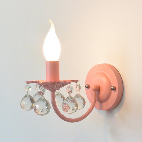 BBioss Wandleuchte aus Kristall, bunte Metallic-Lichter, moderne Kerzenlampen, Vintage-Ständer, Nachttischlampe, Ganglaterne, Kronleuchter (schwarz) von BBioss
