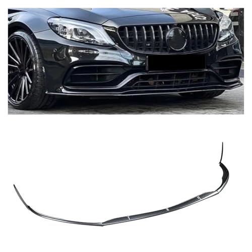 BBioss für 2015–2021, kompatibler Mercedes Benz W205 C63/C63s AMG, nur Frontspoilerlippe, Carbonfaser-Optik/schwarz glänzend, untere Splitterklinge (schwarz glänzend) von BBioss
