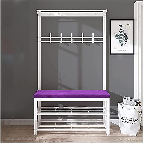 Eingangsbank mit Kleiderständer, 3-in-1-Aufbewahrungsbank mit Kleiderständer, Garderobe mit Schuhhaken, Schuhregal, Samtkissen, einfach zu montieren. Eingangsbank mit Kleiderständer, 3-in-1-Aufbewahrungsbank mit Kleiderständer, Garderobe mit Schuhhaken, Schuhregal, Samtkissen, einfach zu montieren. von BBioss