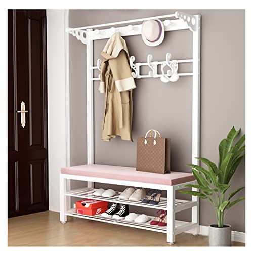 Exquisite Kleiderstange, Schuhbank, Garderobenständer, Kleiderständer, Metall, mit Bank, 100 x 30 x 172 cm, 2-lagig und 10 Haken, 3-in-1-Eingang, Meer Exquisite Kleiderstange, Schuhbank, Garderobenständer, Kleiderständer, Metall, mit Bank, 100 x 30 x 172 cm, 2-lagig und 10 Haken, 3-in-1-Eingang, Meer von BBioss