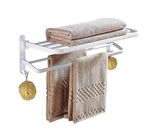 Handtuchständer Handtuchhalter Wandmontage Badetuchstange Handtuchständer Doppelter Handtuchständer mit Haken Edelstahl Handtuchstange Handtuchstange (Größe:40cm) von BBioss