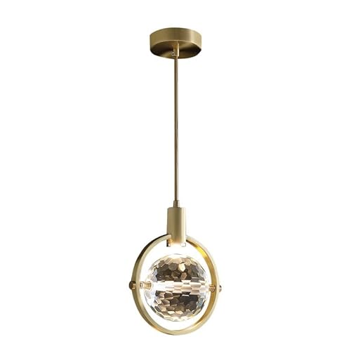 Kleine goldene Deckenleuchte mit Kristall Pendelleuchte Mini Kronleuchter für Küche Insel Esszimmer Flur Schlafzimmer von BBioss
