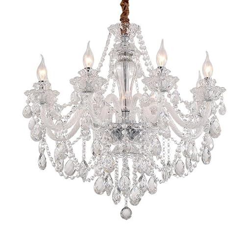 Kristallkronleuchter Wohnzimmer Transparente Lampe 6 Tassen Kerzenleuchte Moderne Schlafzimmer Leuchten Home Restaurant Pendelleuchte B63 * H60CM Kristallkronleuchter Wohnzimmer Transparente Lampe 6 Tassen Kerzenleuchte Moderne Schlafzimmer Leuchten Home Restaurant Pendelleuchte B63 * H60CM von BBioss