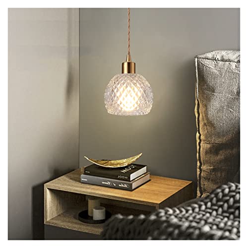 Kronleuchter Kristall Pendelleuchte LED Glas Moderne Nachttisch Dekorative Lampe für Küche Esszimmer Schlafzimmer Hängend (Gehäusefarbe: H Gibt Kaltes Licht aus) (Kalt C) von BBioss