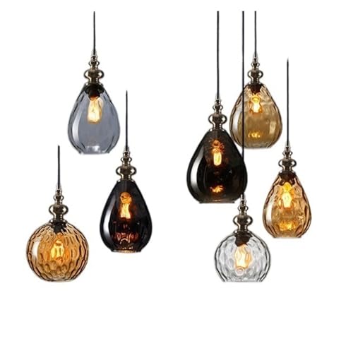 LED kronleuchter Kristall kronleuchter Nordic glas Retro esszimmer wohnzimmer lampe kugel hause innenbeleuchtung, geeignet für bars, kaffeehäuser zimmer (O von BBioss