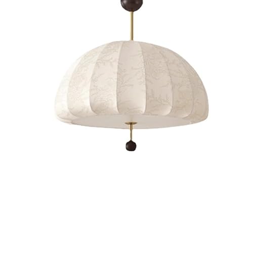 Lampenschirm aus Stoff Kronleuchter E27 Leuchten Französische cremefarbene Holz Pendelleuchte Kreative personalisierte Wohnzimmer, Schlafzimmer, Arbeitszimmer, Kleiderschrank, Leuchte von BBioss