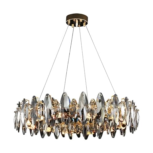 Moderne Kristall-Kronleuchter Wohnzimmer Luxus Wohnkultur Runde Gold LED Deckenleuchte mit hängenden Kristallen Durchmesser 60cm Moderne Kristall-Kronleuchter Wohnzimmer Luxus Wohnkultur Runde Gold LED Deckenleuchte mit hängenden Kristallen Durchmesser 60cm von BBioss