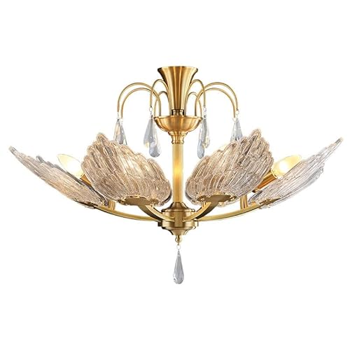 Moderne Kristall LED Kronleuchter Wohnbeleuchtung Wohnzimmer Esszimmer Dekoration E17*6 Keramik Lampenfassung Pendelleuchte 74cm*55cm von BBioss